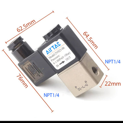 Airtac 2V025-08: 2 Way Solenoid Valve - 2V02508FT
