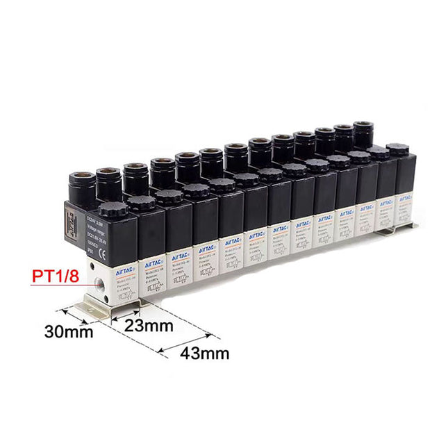 Airtac 3V1-06: Solenoid (3/2 way) +manifold - 3V106A13F