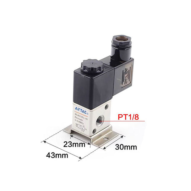 Airtac 3V1-06: Solenoid (3/2 way) +manifold - 3V106E1F