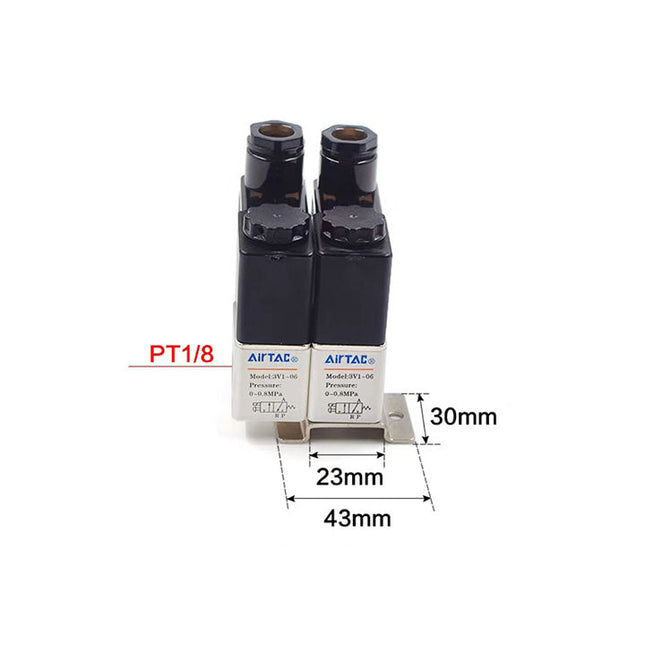 Airtac 3V1-06: Solenoid (3/2 way) +manifold - 3V106F2F