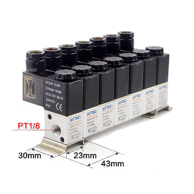 Airtac 3V1-06: Solenoid (3/2 way) +manifold - 3V106A7F
