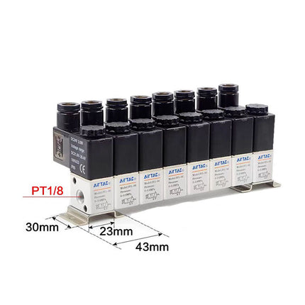 Airtac 3V1-06: Solenoid (3/2 way) +manifold - 3V106E8F