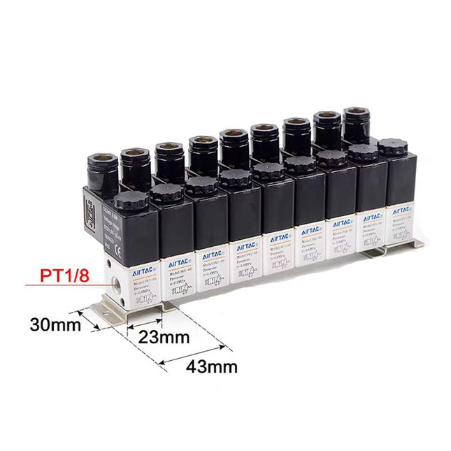 Airtac 3V1-06: Solenoid (3/2 way) +manifold - 3V106B9F