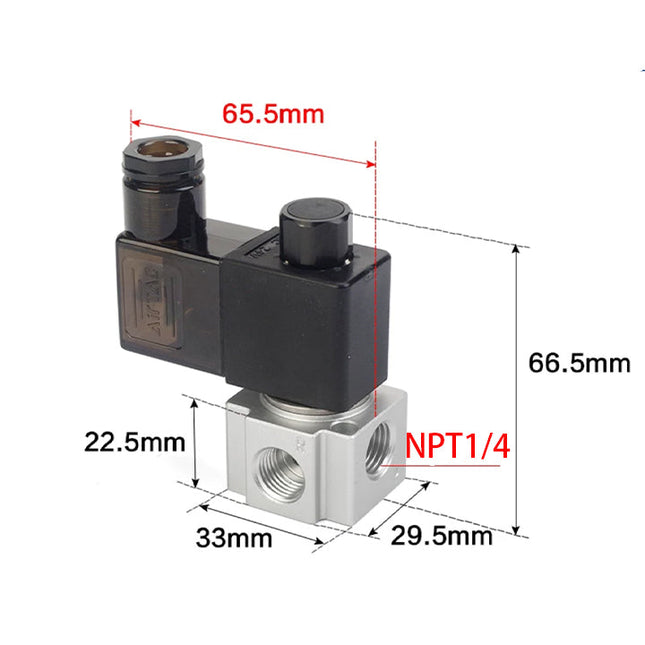 Airtac 3V2-08-NO: Solenoid valve(3/2 way) - 3V208NOFT