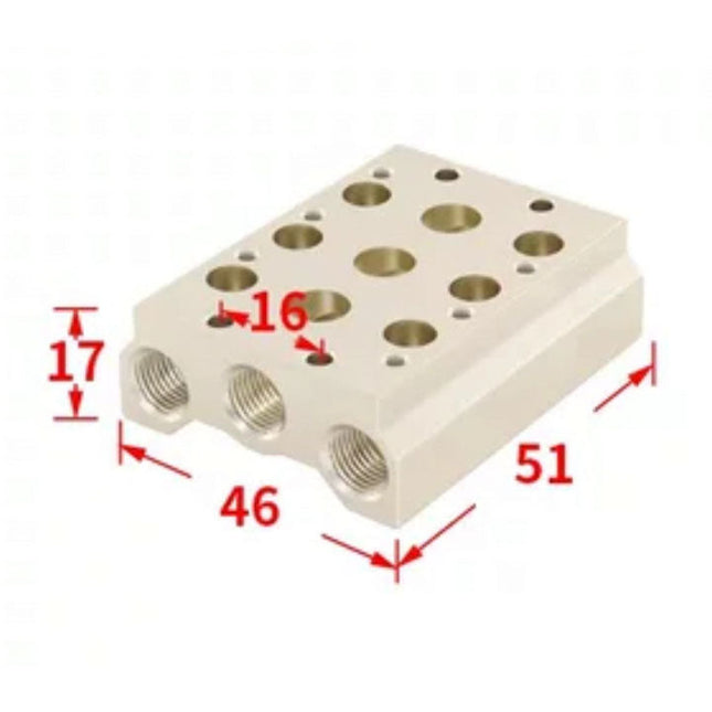 Airtac 7V0500M: Pneumatic Air Valve Manifold  - 7V0500M3FT