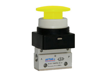 Airtac CM3PM-06: Manual Valve. 3 Way - CM3PM06YT