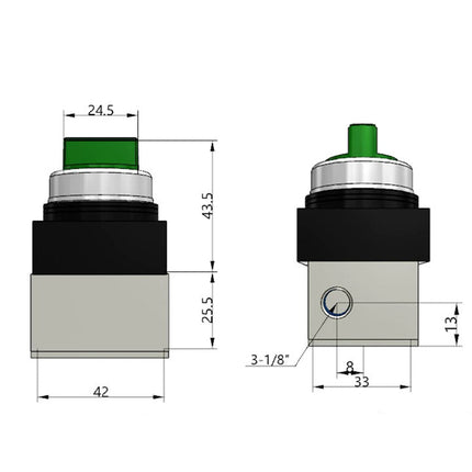 Airtac CM3HD-06: Manual Valve. 5 Way - CM3HD06GG