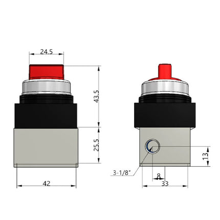 Airtac CM3HD-06: Manual Valve. 5 Way - CM3HD06RT