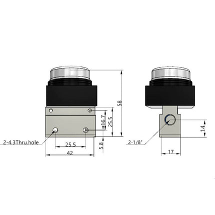 Airtac CM3PF-06: Manual Valve. 3 Way - CM3PF06Y