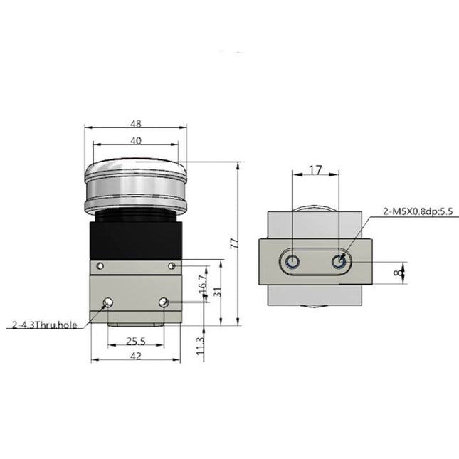 Airtac CM3PMS-05: Manual Valve. 3 Way - CM3PMS05R