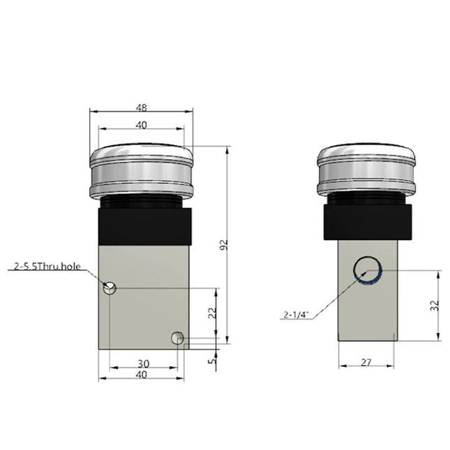 Airtac CM3PMS-08: Manual Valve. 3 Way - CM3PMS08B