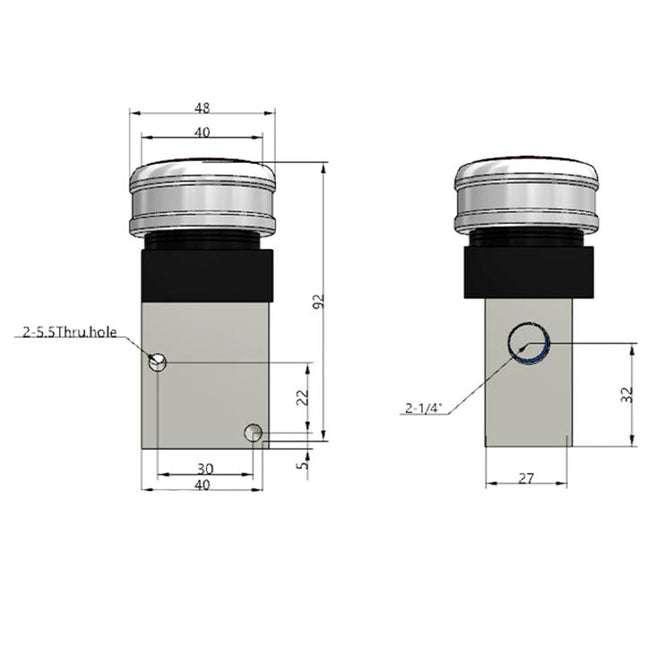 Airtac CM3PMS-08: Manual Valve. 3 Way - CM3PMS08R