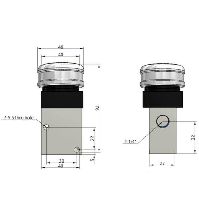 Airtac CM3PMS-08: Manual Valve. 3 Way - CM3PMS08Y