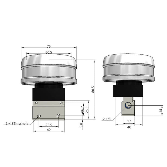 Airtac CM3PMX-06: Manual Valve. 3 Way - CM3PMX06B