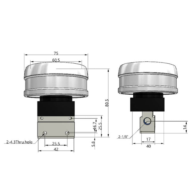 Airtac CM3PMX-06: Manual Valve. 3 Way - CM3PMX06G
