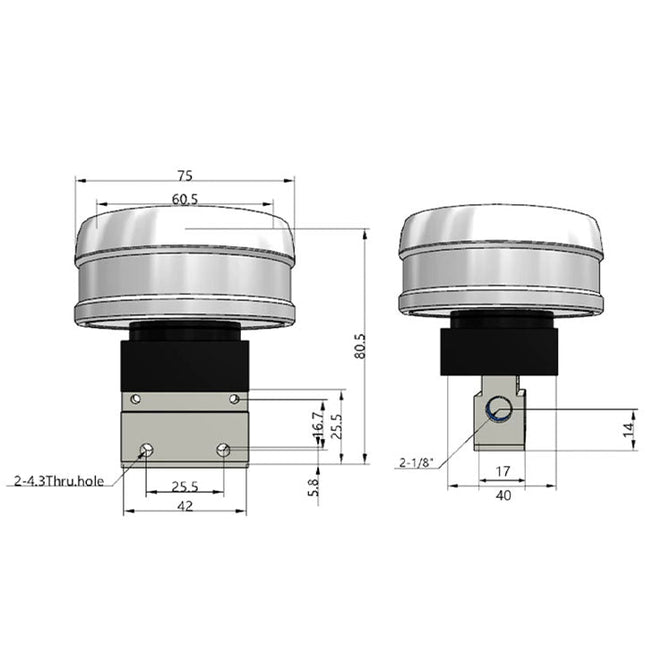 Airtac CM3PMX-06: Manual Valve. 3 Way - CM3PMX06YG