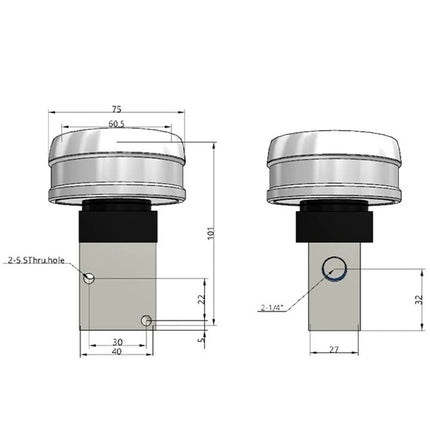 Airtac CM3PMX-08: Manual Valve. 3 Way - CM3PMX08G
