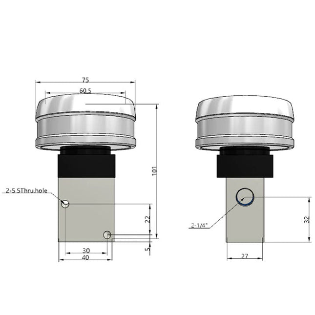 Airtac CM3PMX-08: Manual Valve. 3 Way - CM3PMX08G