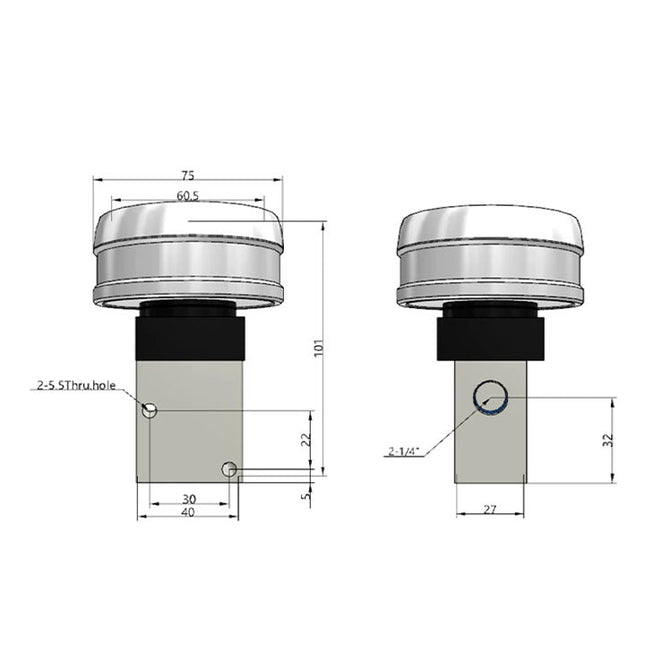 Airtac CM3PMX-08: Manual Valve. 3 Way - CM3PMX08R