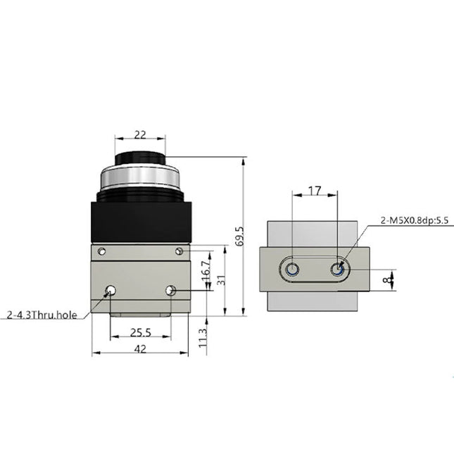Airtac CM3PP-05: Manual Valve. 3 Way - CM3PP05B