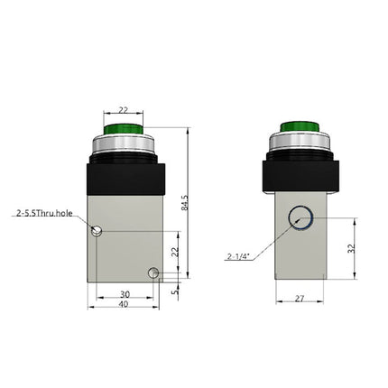 Airtac CM3PP-08: Manual Valve. 3 Way - CM3PP08G