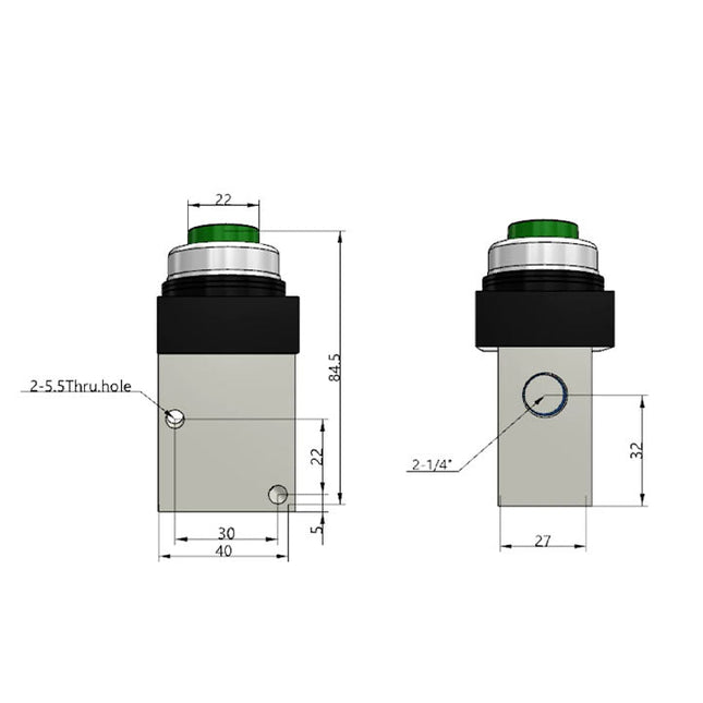 Airtac CM3PP-08: Manual Valve. 3 Way - CM3PP08GG
