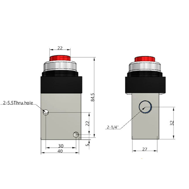 Airtac CM3PP-08: Manual Valve. 3 Way - CM3PP08RT