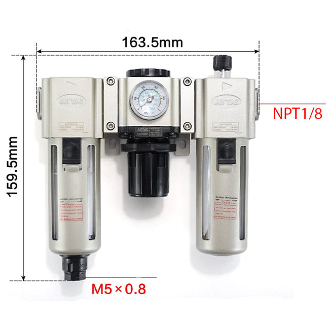 Airtac GAC200: Filter Regulator Lubricator - GAC20006AST