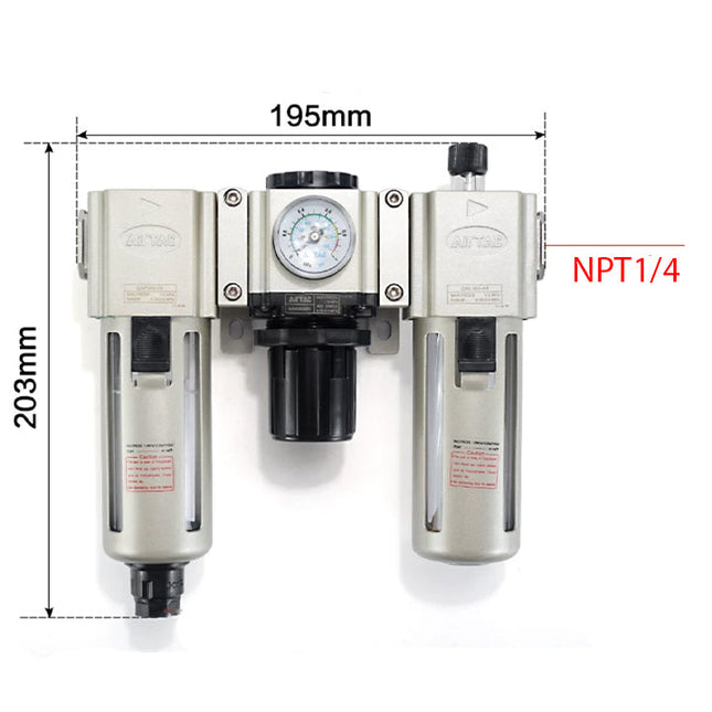 Airtac GAC300: Filter Regulator Lubricator - GAC30008AST