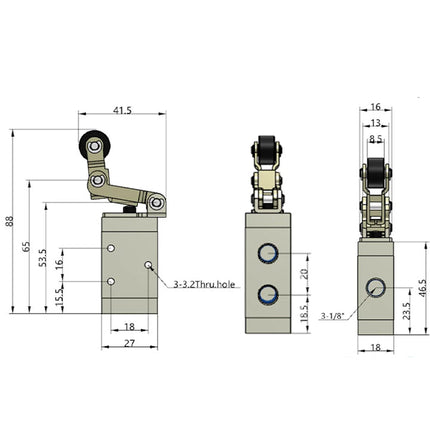Airtac M3L110-06: Manual Valve. 3 Way - M3L11006
