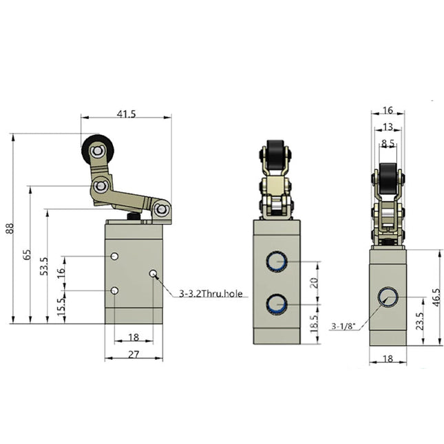 Airtac M3L110-06: Manual Valve. 3 Way - M3L11006T