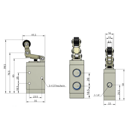 Airtac M3L210-06: Manual Valve. 3 Way - M3L21006G