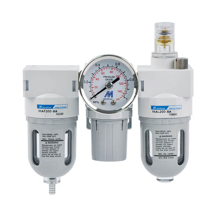 Mindman MACT200 Series: Air Preparation Unit (F.R.L. Three-Piece Combination) - MACT200L-6A-R-5u
