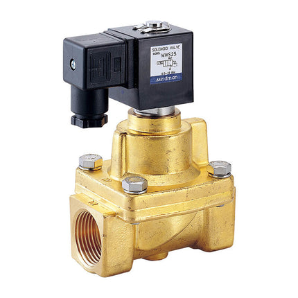 Mindman MWA_MWH_MWS Series: 2-Port 2-Position Pilot-Operated Piston Solenoid Valve (Normally Closed / For Steam & High-Temperature Fluids / Forged Brass Body) - MWS-15-T-4-G-F-AC220