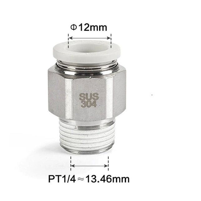 Airtac PC: Male connector--One-touch fittings(stainless steel) - PC1202-S