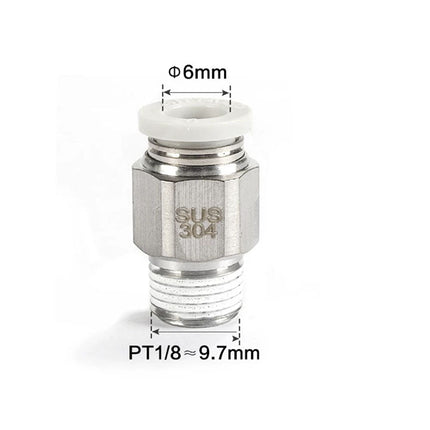 Airtac PC: Male connector--One-touch fittings(stainless steel) - PC601-S
