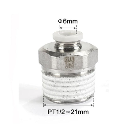 Airtac PC: Male connector--One-touch fittings(stainless steel) - PC604-S