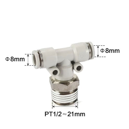 Airtac PEB: Push Lock Fitting. Male Branch Tee - PEB804D