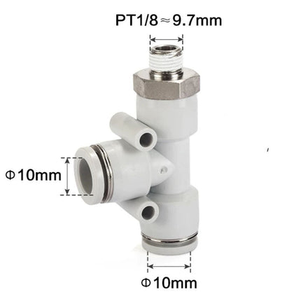 Airtac PED: Push Lock Fitting. Male Run Tee - PED1001