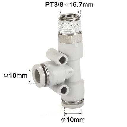 Airtac PED: Push Lock Fitting. Male Run Tee - PED1003D
