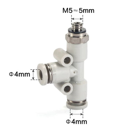 Airtac PED: Push Lock Fitting. Male Run Tee - PED4M5