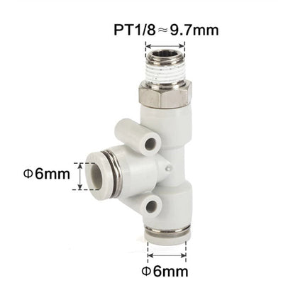 Airtac PED: Push Lock Fitting. Male Run Tee - PED601D