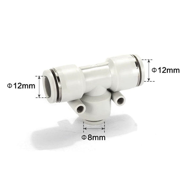 Airtac PEG: Push Lock Fitting. Different Diameter Tee - PEG12-8