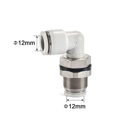 Airtac PLM: Push Lock Fitting. Bulkhead Male Elbow - PLM12D