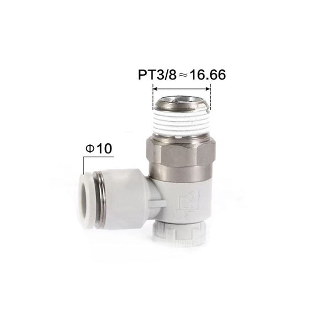 Airtac: Stainless Steel Push-Lock Type Flow Control Valve - PTL1003A-S