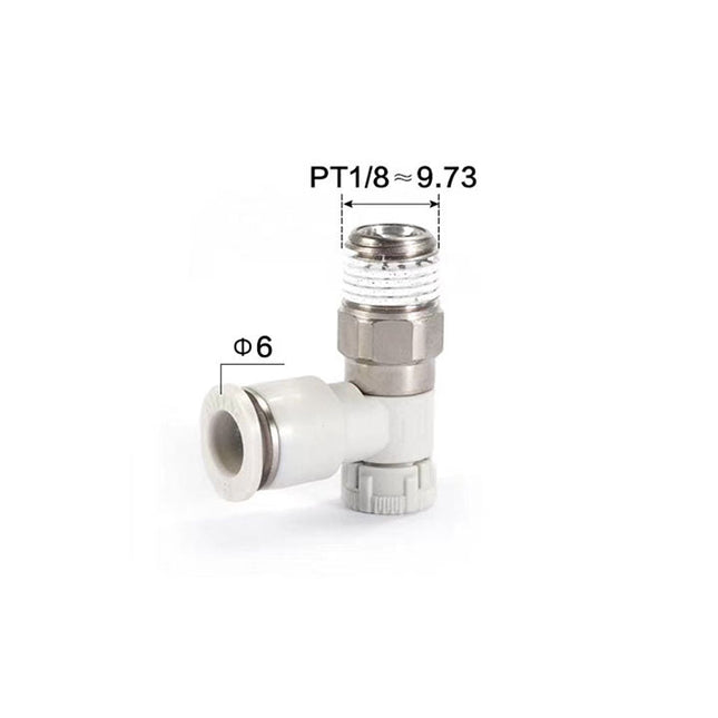 Airtac: Stainless Steel Push-Lock Type Flow Control Valve - PTL601A-MS