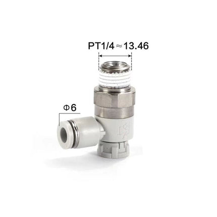 Airtac: Stainless Steel Push-Lock Type Flow Control Valve - PTL602AD-S