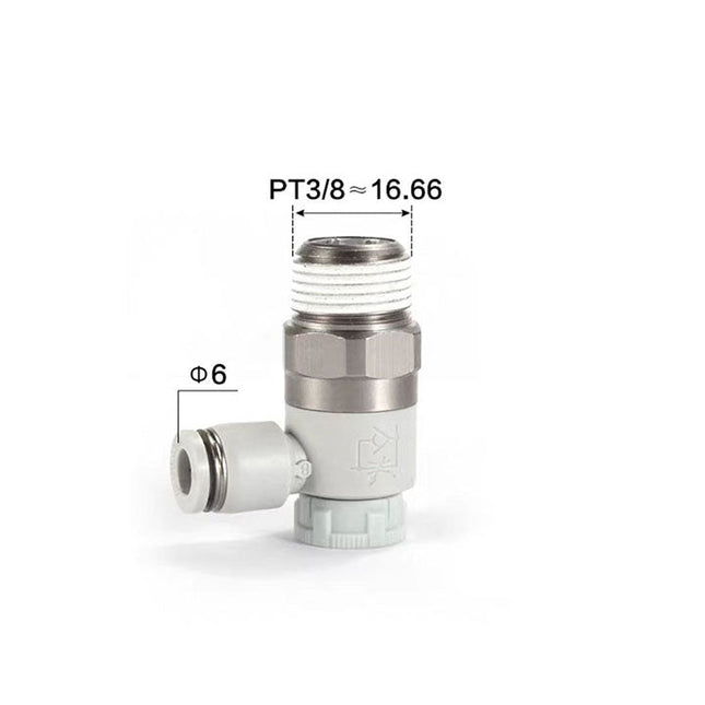 Airtac: Stainless Steel Push-Lock Type Flow Control Valve - PTL603B-S