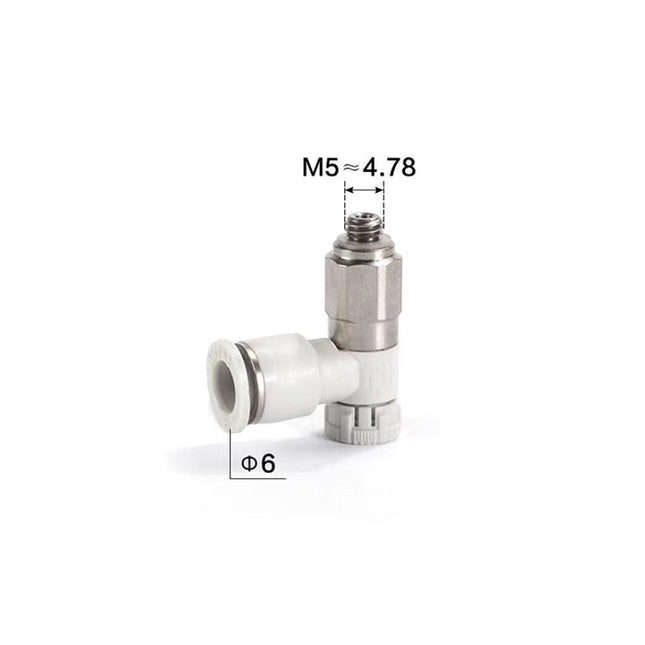Airtac: Stainless Steel Push-Lock Type Flow Control Valve - PTL6M5AD-MS