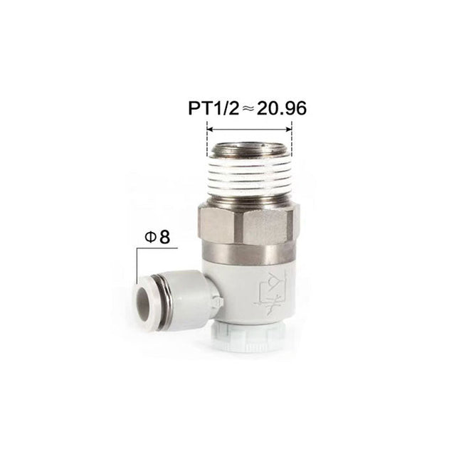 Airtac: Stainless Steel Push-Lock Type Flow Control Valve - PTL804BD-S